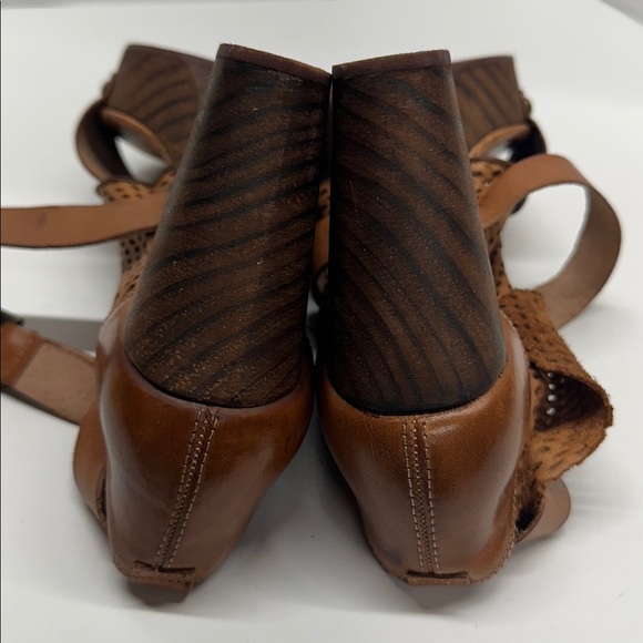 Free People Rendering Clogs Leather High Heel Shoes Open Toe Brown Size 41 US 11 - Picture 6 of 10